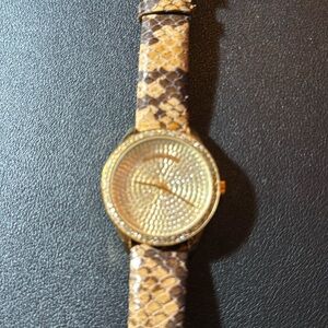 Womens Michael Kors MK-5063 SnakeSkin Leather Crystal Watch
